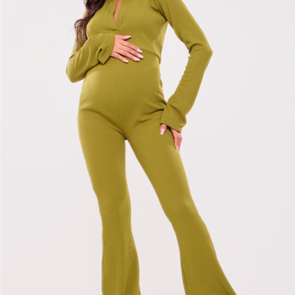 PrettyLittleThing olive Maternity Jumpsuit